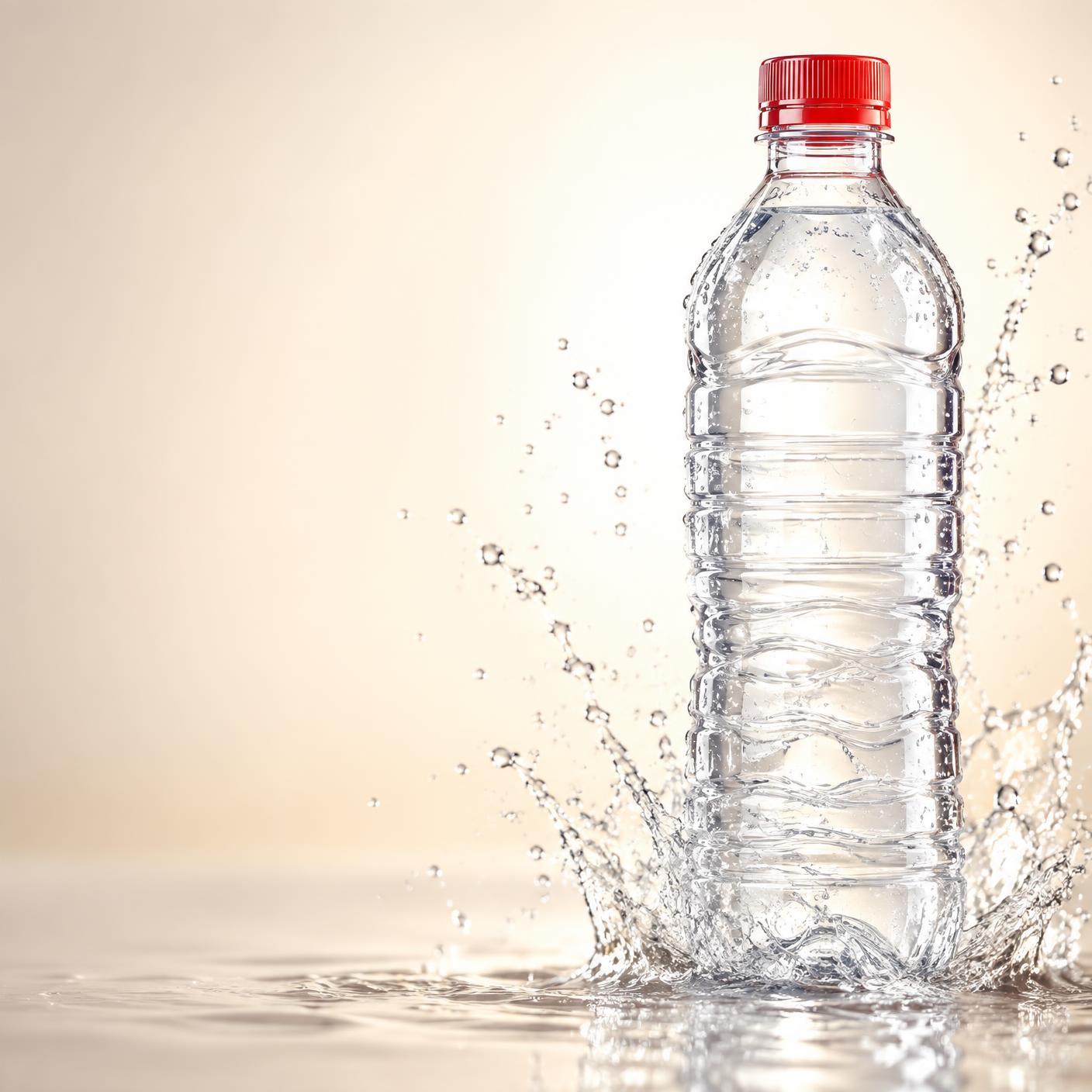 Chilled ZeroThirst water bottle with a fresh water splash